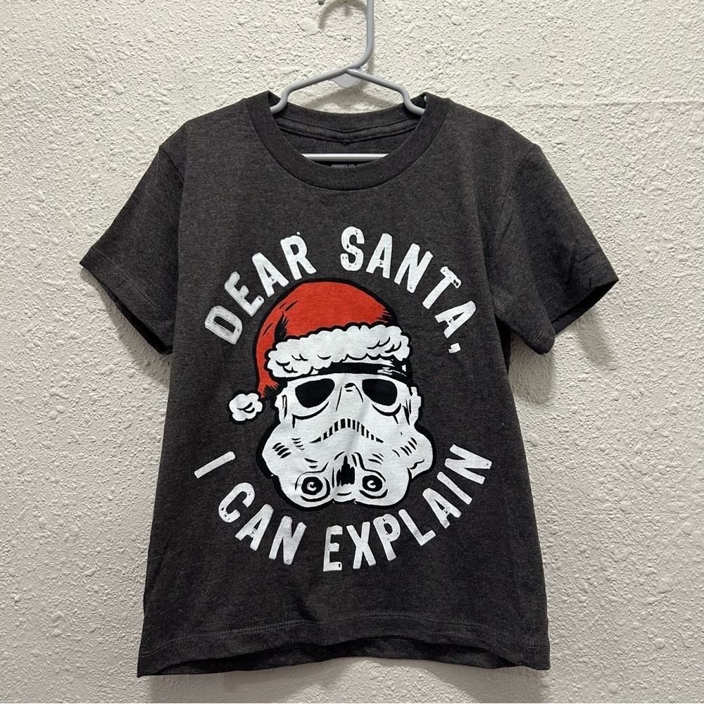 Star Wars Boys Stormtrooper "Dear Santa, I can explain" Christmas T-Shirt 5-6